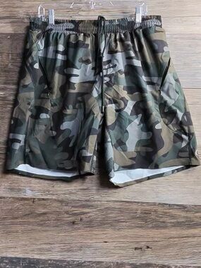 ZYIA Men's Camo Athletic Shorts - Green, Brown & Black